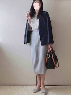 「いつもありがとうございます」｜「アイテム（ノーカラージャケット）」を使った、susan925さん（レディース・163cm）の秋コーディネート