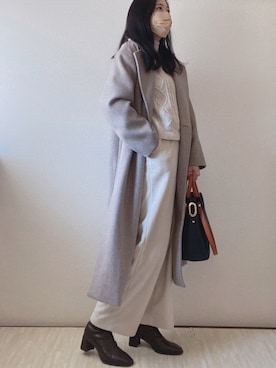 「ナチュラル」｜「アイテム（チェスターコート）」を使った、susan925さん（レディース・163cm）の冬コーディネート