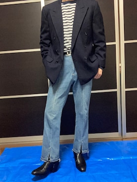 「Lui's（ルイス）のアイテム（その他シューズ）」を使った、コウガミさん（メンズ・182cm）の春コーディネート