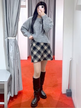 「アイテム（ダウンジャケット/コート）」を使った、𝑀𝑜𝑚𝑜さん（レディース・162cm・20代）の秋コーディネート