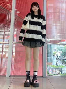 「3.3 Field Trip （3.3フィールドトリップ）の3.3 Field Trip／プリーツデニムスカート 2977561（デニムスカート）」を使った、𝑀𝑜𝑚𝑜さん（レディース・162cm）の秋コーディネート