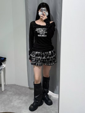 「アイテム（ブーツ）」を使った、𝑀𝑜𝑚𝑜さん（レディース・162cm・20代）の夏コーディネート