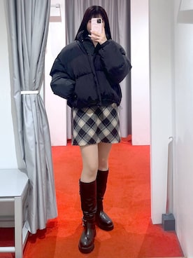 「アイテム（ダウンジャケット/コート）」を使った、𝑀𝑜𝑚𝑜さん（レディース・162cm・20代）の秋コーディネート