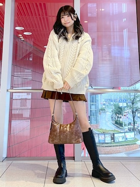 「PLACE STUDIO（プレイススタジオ）のアイテム」を使った、𝑀𝑜𝑚𝑜さん（レディース・162cm）の冬コーディネート