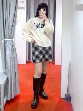 「アイテム（ダウンジャケット/コート）」を使った、𝑀𝑜𝑚𝑜さん（レディース・162cm・20代）の秋コーディネート