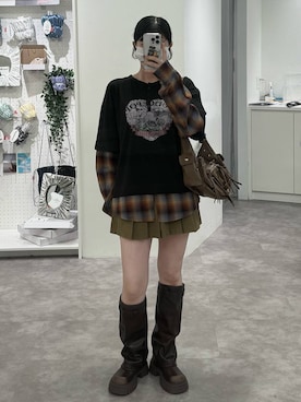 「アイテム（スカート）」を使った、𝑀𝑜𝑚𝑜さん（レディース・162cm・20代）の夏コーディネート