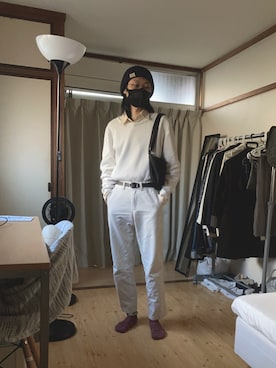 「アイテム（ベルト）」を使った、Pato Vetoriniさん（メンズ・168cm）の冬コーディネート