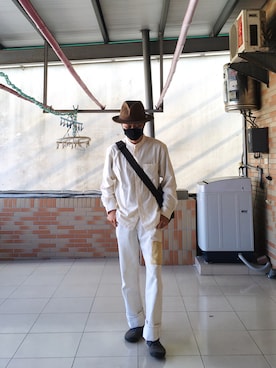 「MUJI」｜「アイテム（帽子）」を使った、Pato Vetoriniさん（メンズ・168cm）の秋コーディネート