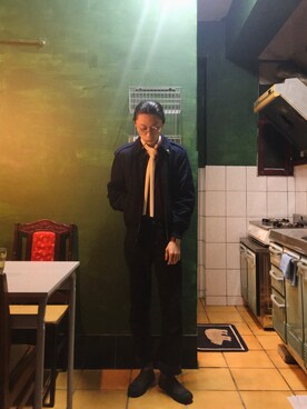 「アイテム（ファッション雑貨、ホワイト系）」を使った、Pato Vetoriniさん（メンズ・168cm）の冬コーディネート