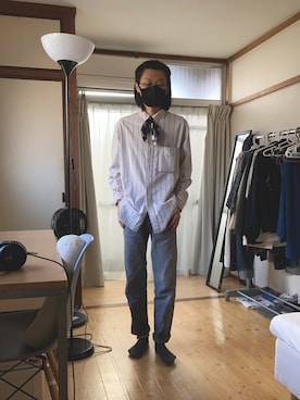 「アイテム（マフラー）」を使った、Pato Vetoriniさん（メンズ・168cm）の秋コーディネート