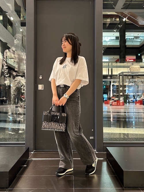 A|X アルマーニ エクスチェンジ】BOXロゴバックル ミニハンドバッグ