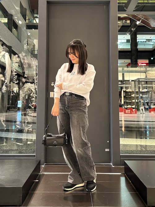 AX ブラック ハンドバッグ 小型 A|X アルマーニ エクスチェンジ】AXロゴ ワンハンドルミニバッグ