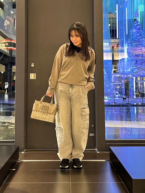 A|X アルマーニ エクスチェンジ】BOXロゴバックル ミニハンドバッグ