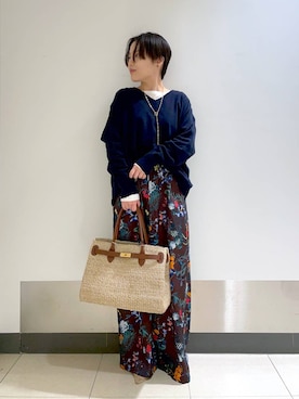 「BARNYARDSTORM（バンヤードストーム）のBARNYARDSTORM / スリムチェーンロングラリエット（ネックレス、ゴールド系）」を使った、Hiyoさん（レディース）の春コーディネート