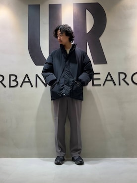 「アイテム（ダウンジャケット/コート）」を使った、八木さん（メンズ・178cm）の秋コーディネート