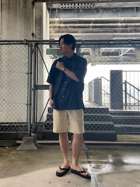 「アイテム（アナログ腕時計、ホワイト系）」を使った、ur20241030さん（メンズ・178cm）の夏コーディネート