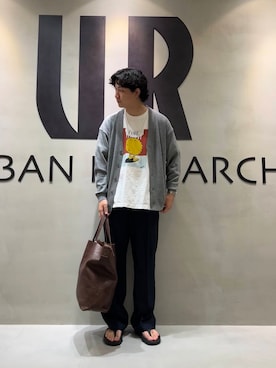 「アイテム（カーディガン/ボレロ）」を使った、八木さん（メンズ・178cm）の夏コーディネート