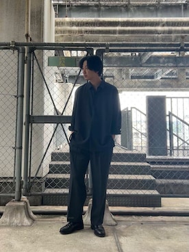 「ATON（エイトン）のアイテム（パンツ）」を使った、八木さん（メンズ・178cm）の夏コーディネート