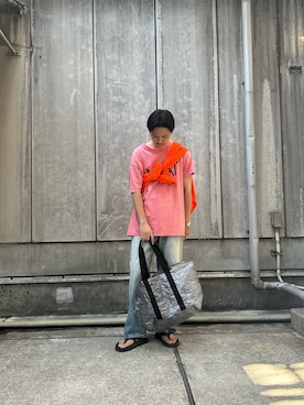 「アイテム（トートバッグ）」を使った、八木さん（メンズ・178cm・20代）の夏コーディネート