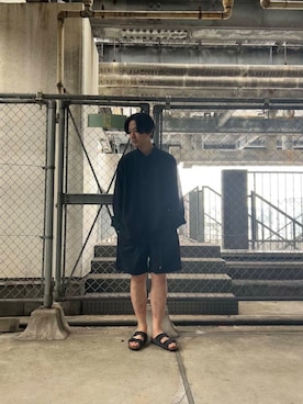 「Gramicci（グラミチ）のGramicci for LOWERCASE　NYLON LOOSE SHORT（その他パンツ）」を使った、八木さん（メンズ・178cm）の春コーディネート