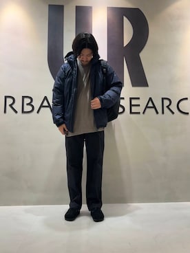 「アイテム（ダウンジャケット/コート）」を使った、八木さん（メンズ・178cm）の秋コーディネート
