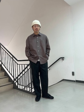 「URBANRESEARCH」｜「アイテム（ニットキャップ/ビーニー）」を使った、ur20241030さん（メンズ・178cm）の春コーディネート