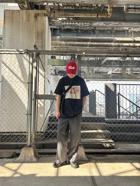 「FARAH（ファーラー）のアイテム」を使った、八木さん（メンズ・178cm）の春コーディネート