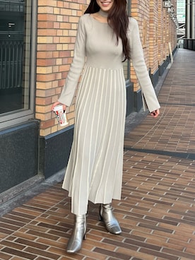 「冬服コーデ」｜「アイテム（ワンピース）」を使った、yumenoさん（レディース・164cm）の秋コーディネート