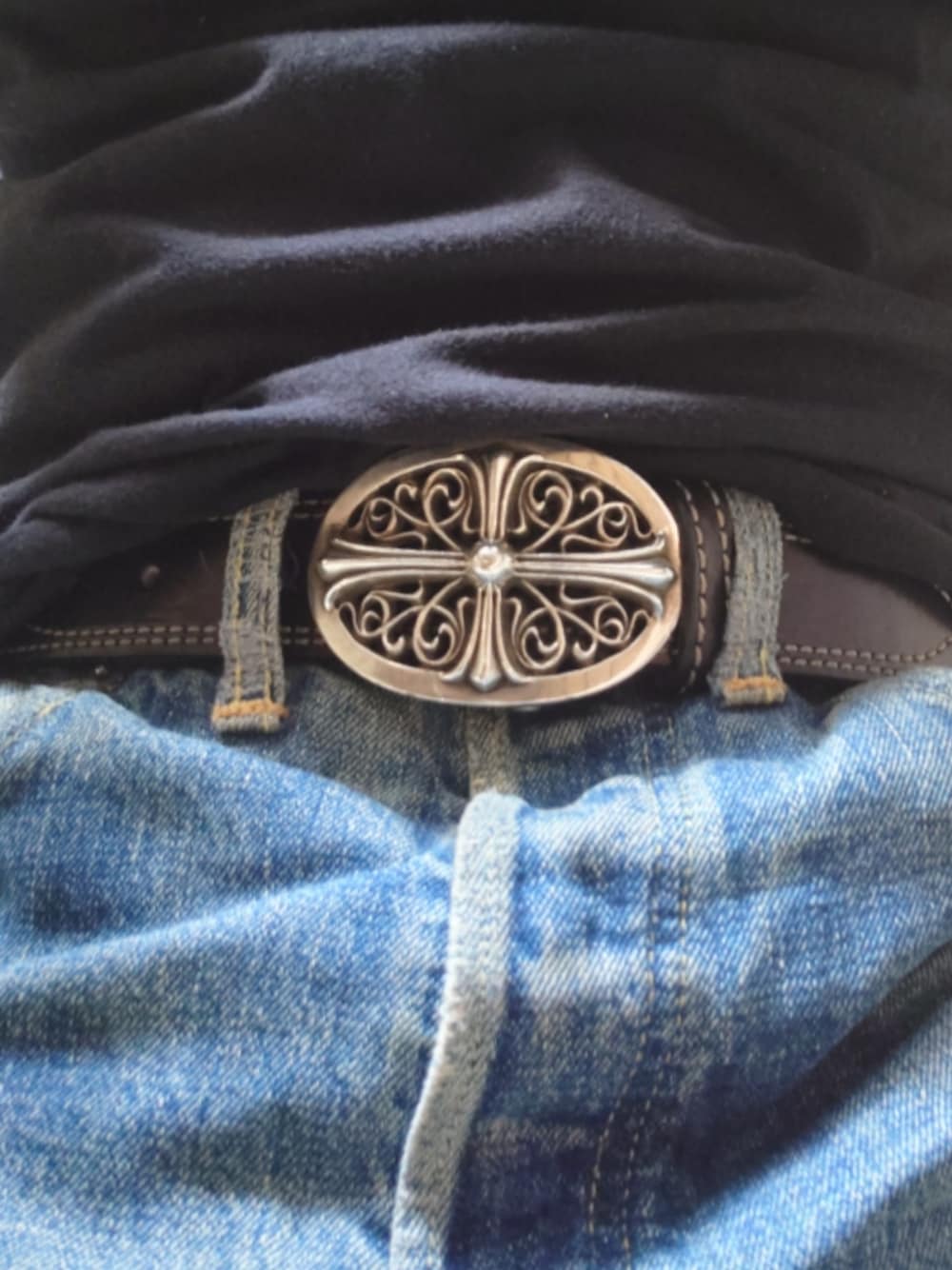 CHROME HEARTS ストレートデニム ベルトセット CHROME HEARTSのベルトを使った人気ファッションコーディネート（季節