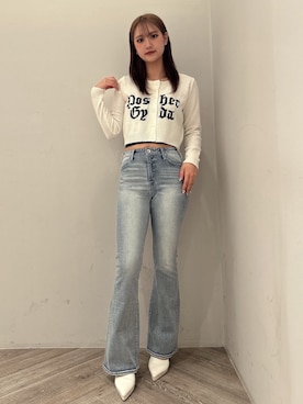 「GYDA（ジェイダ）のアイテム（カーディガン/ボレロ）」を使った、koharuさん（レディース・161cm）の春コーディネート