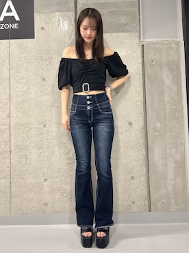 「GYDA（ジェイダ）のアイテム」を使った、koharuさん（レディース・161cm）の夏コーディネート