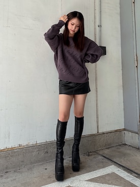 「GYDA（ジェイダ）のアイテム（ブーツ）」を使った、koharuさん（レディース・161cm）の秋コーディネート