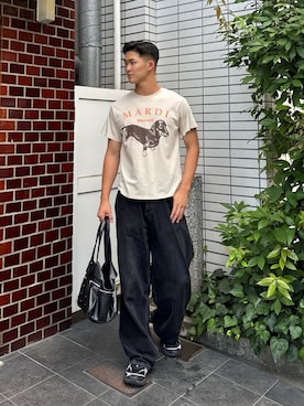 「プリントTシャツ」｜Mardi_Daikanyamaさん（メンズ・180cm）の夏コーディネート