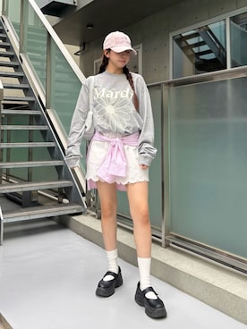 「Mardi Mercredi（マルディメクルディ）のアイテム」を使った、Mardi_Daikanyamaさん（レディース・155cm）の夏コーディネート