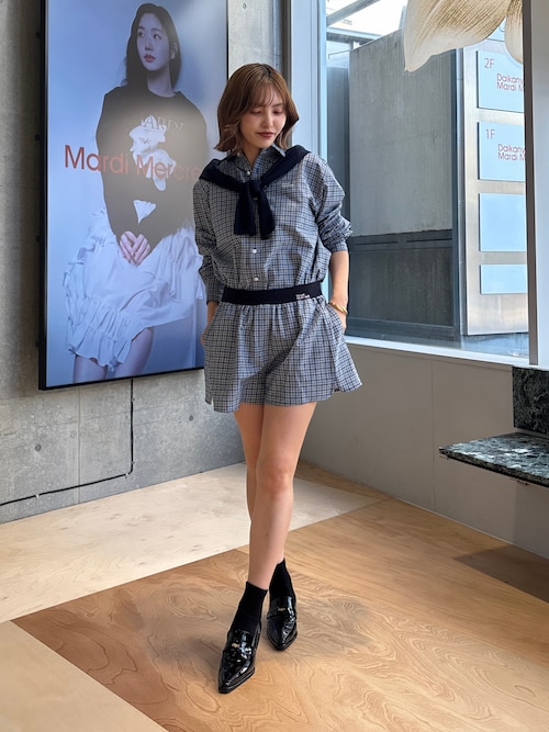 セール】COTTON SHIRT CHECK LOGO / コットン シャツ チェック ロゴ