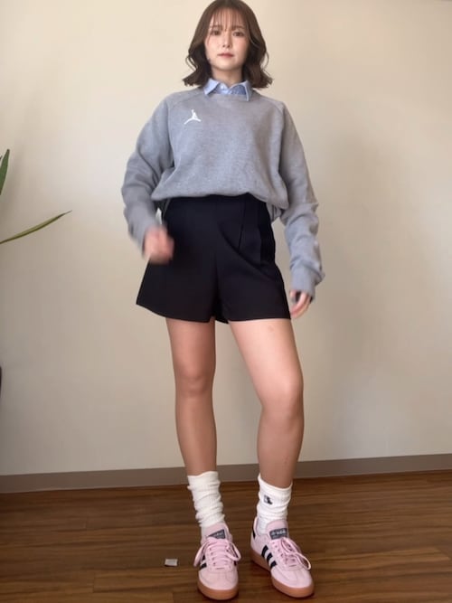 ハイウエストボタン stretchy カラーショートパンツ[品番