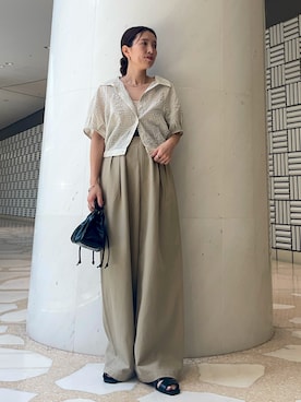 「KBF（ケイビーエフ）のアイテム（パンツ）」を使った、サリーさん（レディース・151cm）の夏コーディネート