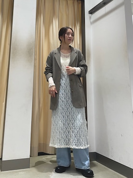 「KBF（ケイビーエフ）のアイテム（その他アウター）」を使った、サリーさん（レディース・151cm）の春コーディネート