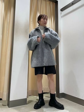 「ブーツスタイル」｜「アイテム（その他アウター）」を使った、riisaaamさん（レディース・152cm）の秋コーディネート