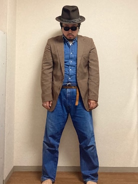 「アイテム（ハット、ブラウン系）」を使った、dateoさん（メンズ・174cm）の秋コーディネート