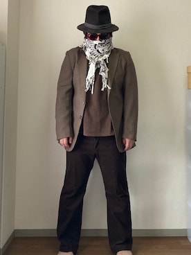 「アイテム（ハット、ブラウン系）」を使った、dateoさん（メンズ・174cm）の秋コーディネート