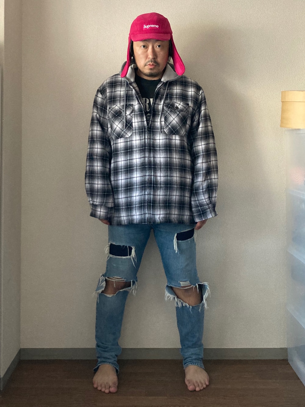 Supreme のアイテムを使った「チェックジャケット」の人気