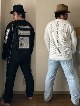 「サングラススタイル」｜「アイテム（スウェット）」を使った、dateoさん（メンズ・174cm）の冬コーディネート