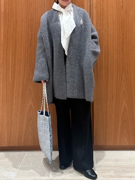 「アイテム（ブローチ/コサージュ）」を使った、kana@qualiteさん（レディース・152cm）の冬コーディネート