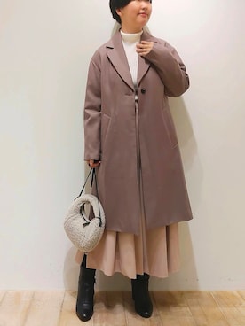 「アイテム（チェスターコート）」を使った、kana@qualiteさん（レディース・152cm・30代）の冬コーディネート