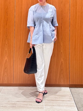 「アイテム（スラックス）」を使った、kana@qualiteさん（レディース・152cm・40代）の夏コーディネート