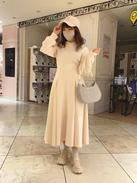 「スウェットワンピース」｜「アイテム（ローファー）」を使った、Emi【骨格ウェーブ/ブルベ冬】さん（レディース・152cm）の冬コーディネート