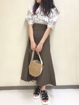 「one after another NICE CLAUP（ワンアフターアナザーナイスクラップ）のスニーカー底グルカサンダル（サンダル）」を使った、Emi【骨格ウェーブ/ブルベ冬】さん（レディース・152cm）の春コーディネート