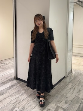 「アイテム（バレッタ/ヘアクリップ）」を使った、Emi【骨格ウェーブ/ブルベ冬】さん（レディース・153cm）の夏コーディネート
