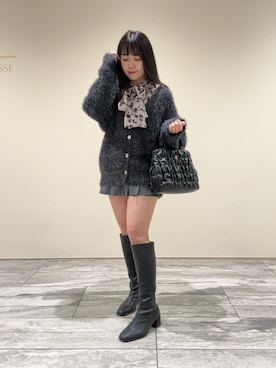 「ロングカーディガン」｜Emi【骨格ウェーブ/ブルベ冬】さん（レディース・153cm）の秋コーディネート